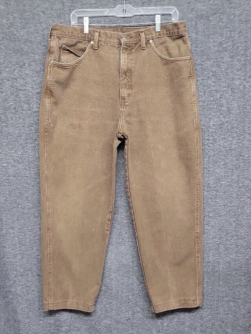 Land's End Mens Brown High-Waist Straight Leg Jeans (34 X 27)
